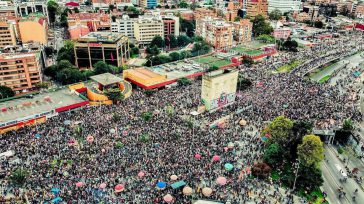 Manifestación del fin de semana en el sector del monumento de Los Héroes.  &nbsp; &nbsp;