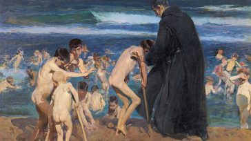 Triste herencia (1899), de Joaquín Sorolla.  La pintura muestra diferentes niños afectados de varios tipos de incapacidad que se disponen a tomar un baño en el mar.       […]