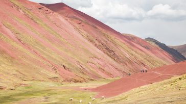 El Valle Rojo camino que conecta Pitumarca con Vinicunca.