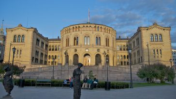 El Palacio del Storting, sede del parlamento de Noruega 